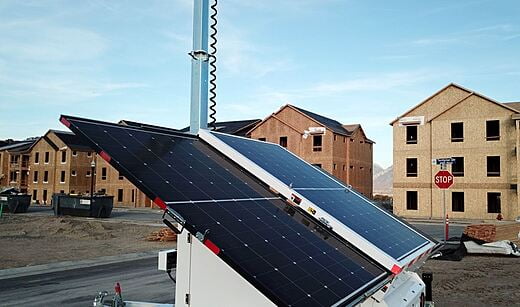 Solar Security Trailer from GoView deployed on construction site