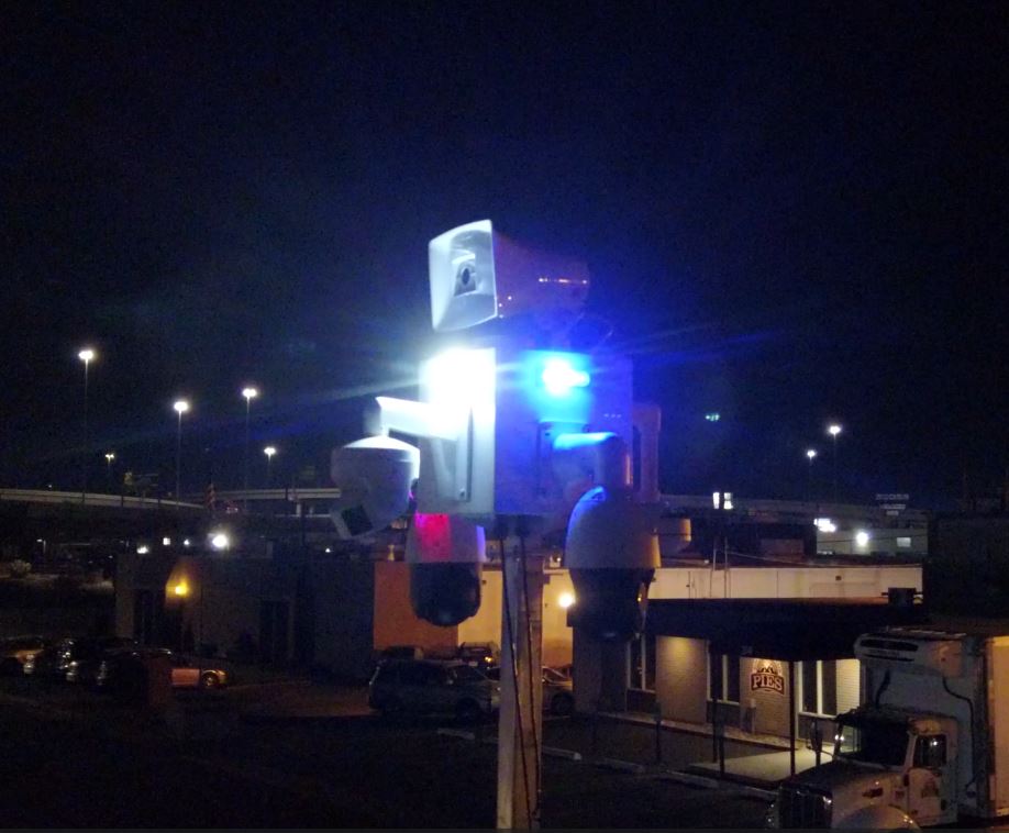 Security trailer 2 way audio and strobe lights